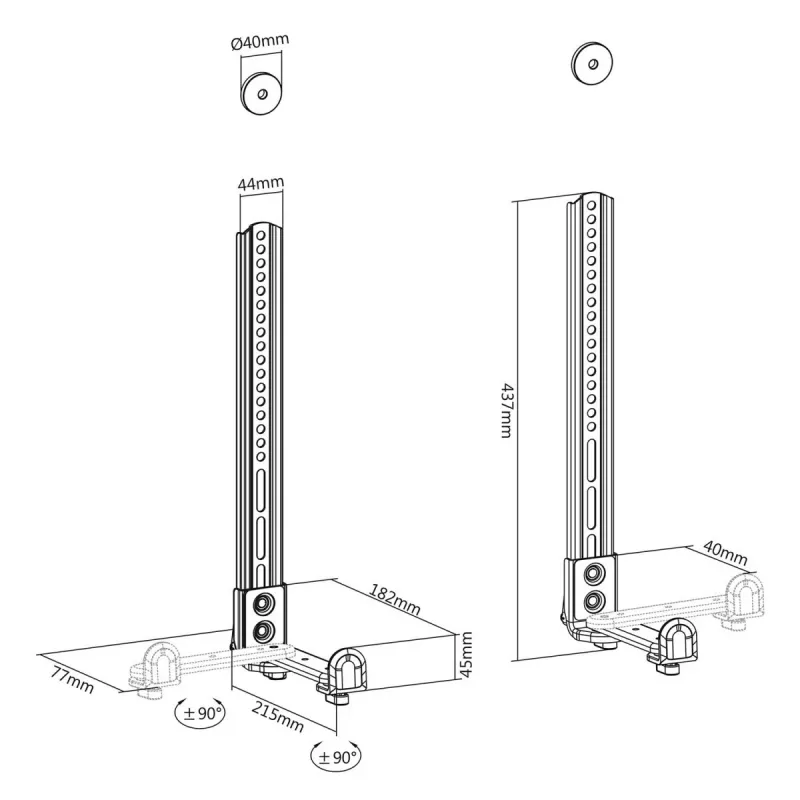 Maclean MC-914 suporte universal para barra de som por baixo da TV, até 15 kg, VESA