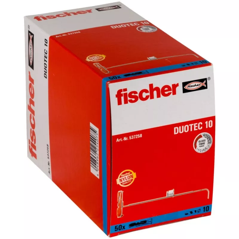 Bucha de rosca / bucha de parede Fischer 537258 50 unid. conjunto de parafusos e buchas 50 mm