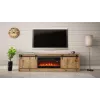 Móvel de TV Cama Meble GRANERO com móvel de lareira, carvalho Wotan, 2000×350×567 mm, 2 portas, 2 prateleiras