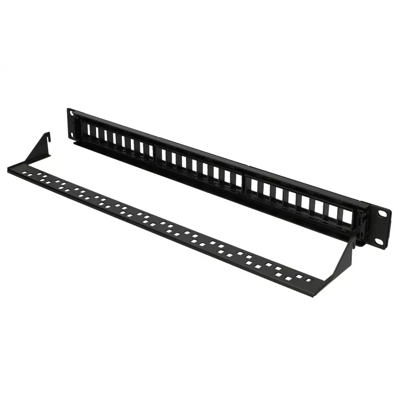 Patch panel Extralink 24 portas U/UTP (UTP) modular, 1U, preto, 482,6 mm de largura