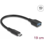 Adaptador USB DeLOCK USB Type-C macho para Type-A fêmea 10 Gbit/s 19 cm 60 W