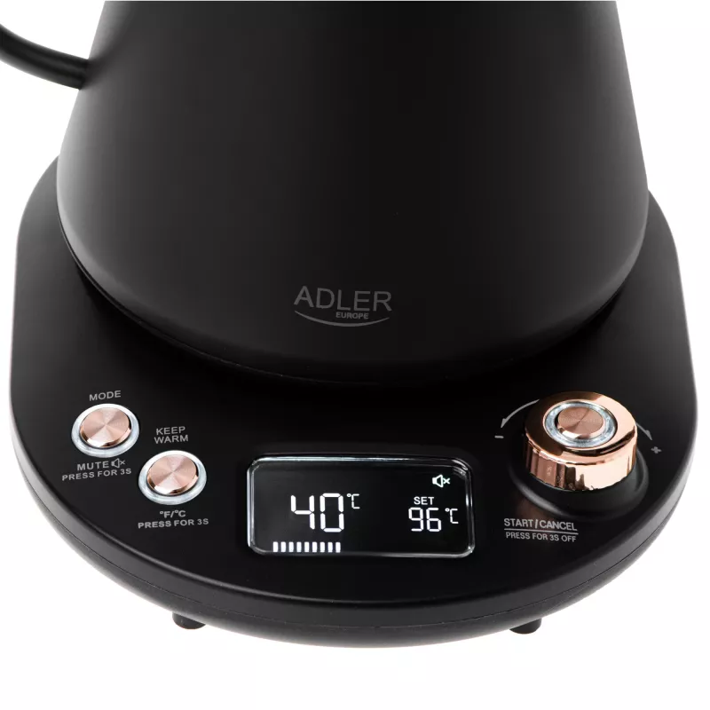 Adler AD 1349 chaleira com bico longo 1,0 L preto
