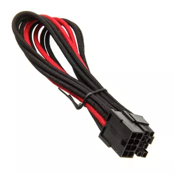 Cabo SilverStone PCIe 8 pinos para PCIe 6+2 pinos, 250 mm – preto/vermelho