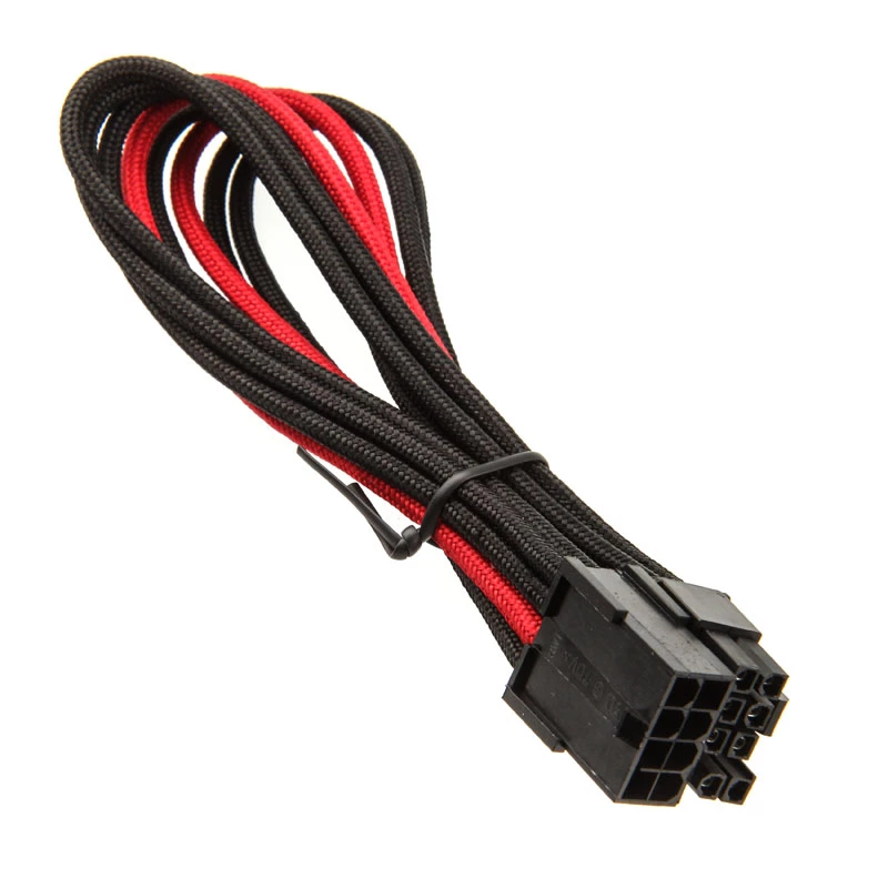 Cabo SilverStone PCIe 8 pinos para PCIe 6+2 pinos, 250 mm – preto/vermelho
