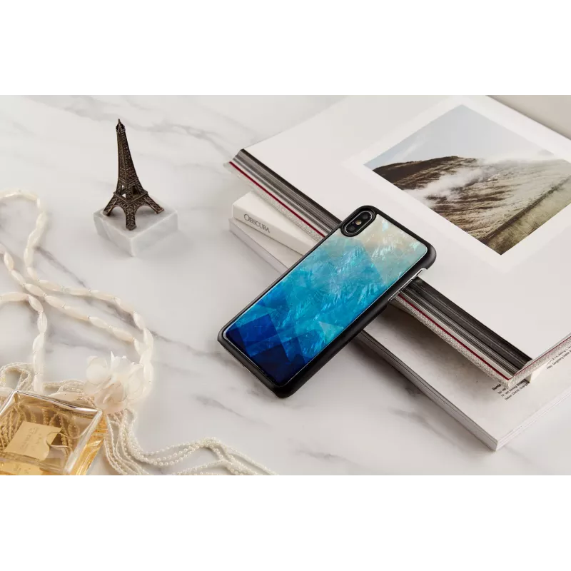 Capa para telemóvel iKins para iPhone XS Max — lago azul acabamento preto