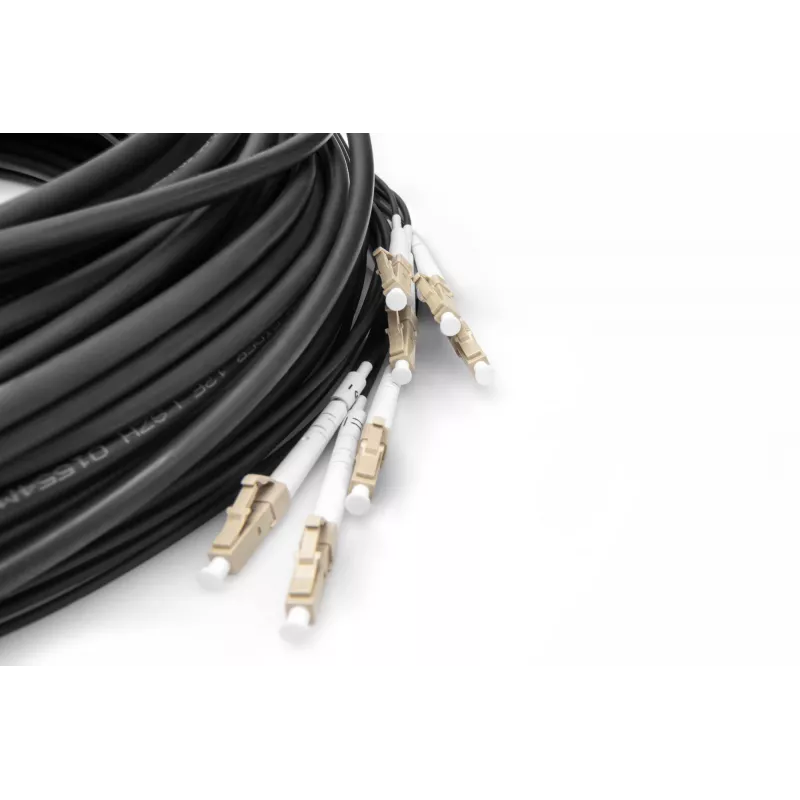 Cabo Breakout Universal de Fibra Ótica Pré-montado Digitus OM4 8 Fibras LC/UPC 75 m