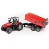 Modelo de trator BRUDER Massey Ferguson 7480 com atrelado basculante