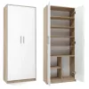 Arquivo OLIV 2D 74x35x180 cm, carvalho Sonoma/branco