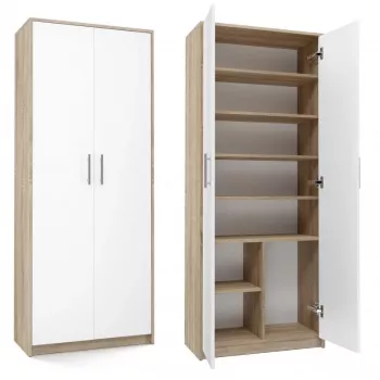 Arquivo OLIV 2D 74x35x180 cm, carvalho Sonoma/branco