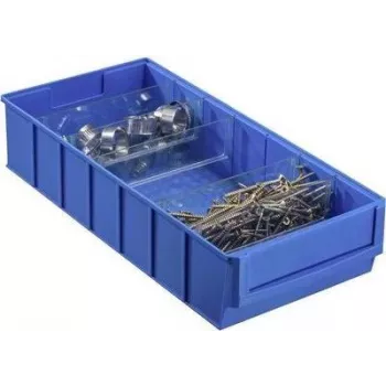 Caixa de arrumação Allit 456550, dimensões 185×400×81 mm, azul, plástico