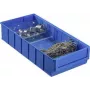 Caixa de arrumação Allit 456550, dimensões 185×400×81 mm, azul, plástico