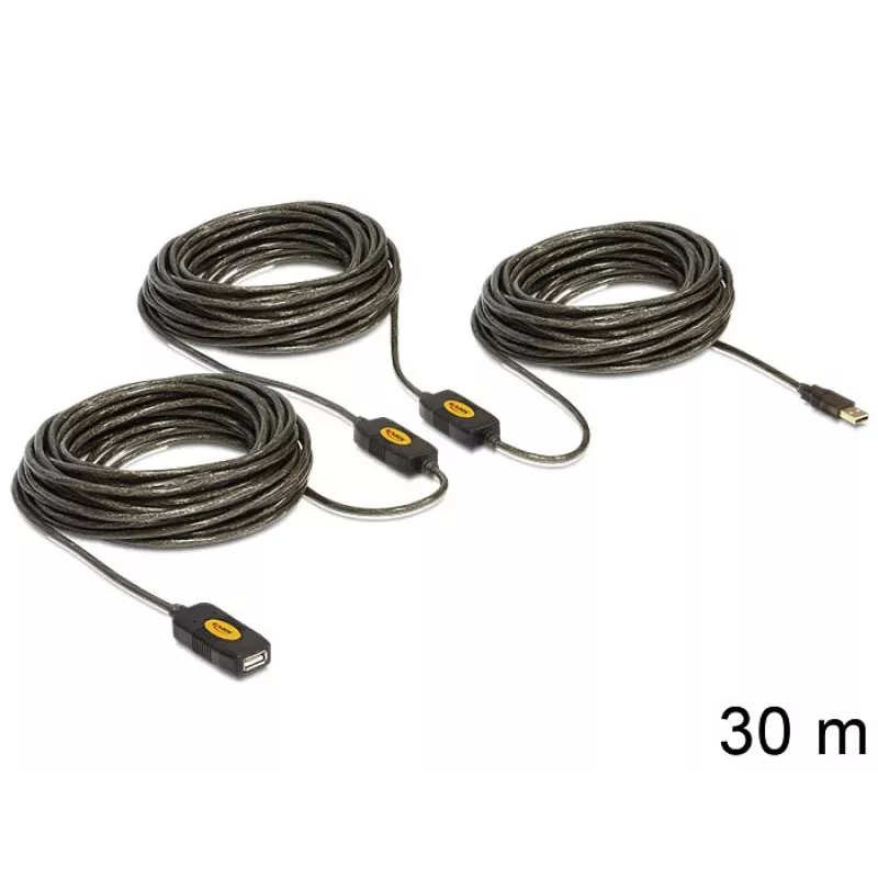 Cabo USB DeLOCK 30 m USB2.0 USB A preto