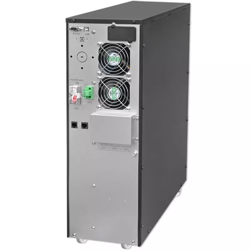 Qoltec 52284 UPS fonte de alimentação ininterrupta | 10kVA | 10000W | fator de potência 1,0 | LCD | EPO | USB | online