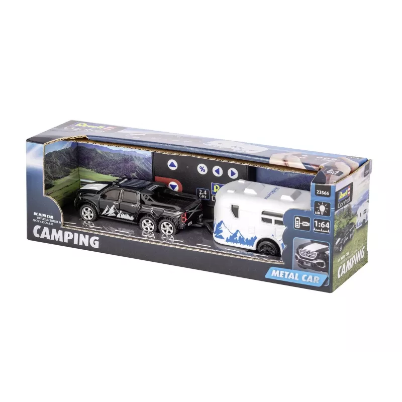 Carro telecomandado com roulotte REVELL 23566 — mini modelo telecomandado, a pilhas, veículo de brinquedo