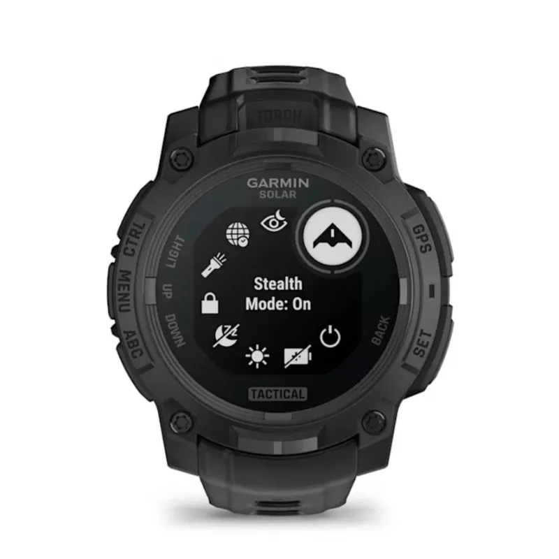 Smartwatch GARMIN Instinct 3 45mm Solar Tactical Edition preto — 45 mm, função de carregamento solar, GPS, medidor de frequência cardíaca