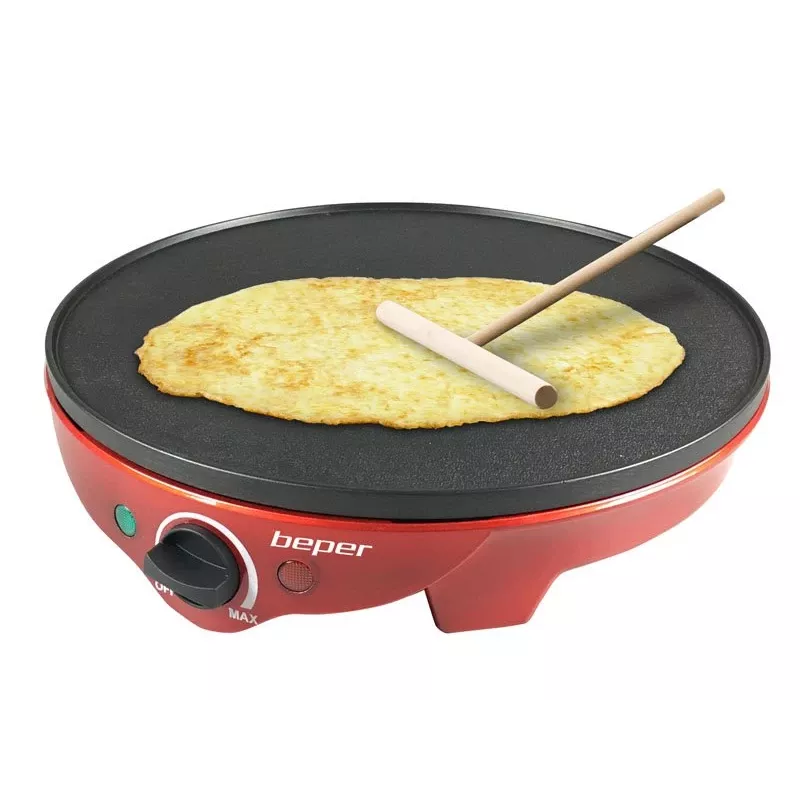 Beper BT.700Y Party Line máquina de crepes, placa antiaderente de 30 cm, 1300 W