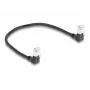 Cabo de rede DeLOCK RJ45 Cat.6A S/FTP fino 90° angular para baixo 0,25 m preto