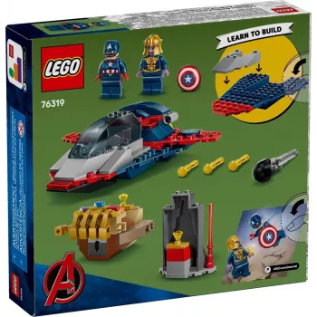 Conjunto de construção LEGO Marvel Super Heroes Capitão América Thanos 76319 — 107 peças, 2 minifiguras, idade 4+
