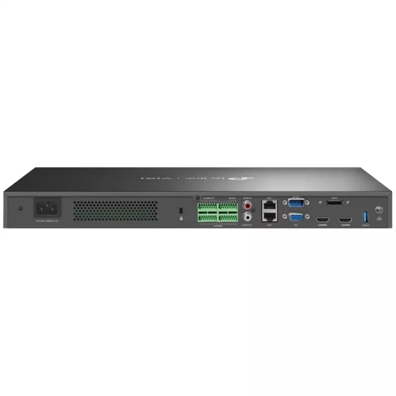 Gravador de vídeo em rede TP-Link VIGI NVR 64 canais, entrada 64ch, 4K 3840×2160, reprodução 16ch, disco HDD SATA, 64 TB máx., 2×LAN, USB-A
