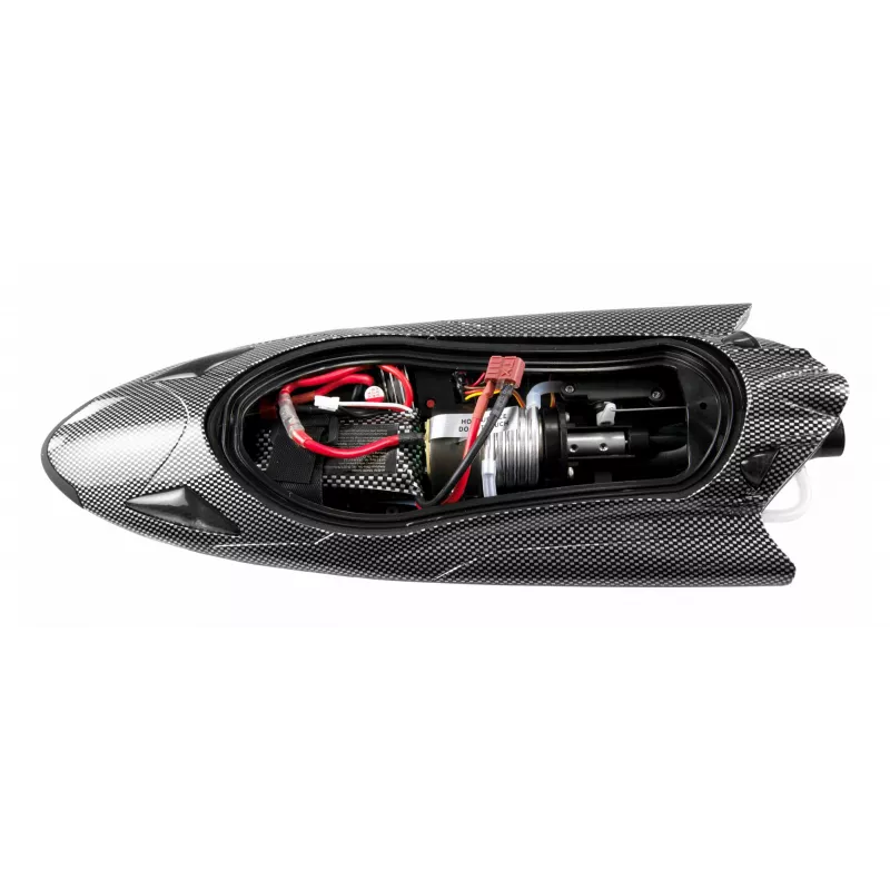 Lancheira rápida radiocomandada Amewi Stingray Jet Drive 335mm RTR, aspeto carbono