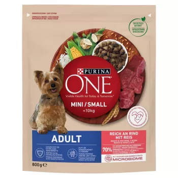 Comida seca para cães Purina Nestle Mini Adult Vaca & Arroz 800 g – comida seca para cães adultos de raça pequena, 27 % de proteína, 17 % de gordura
