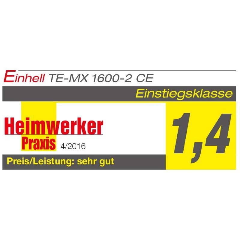 Einhell TE-MX 1600-2 CE - argamassa - cor - pó - preto - vermelho - M14 - ergonómico - 750 RPM - 1600 W