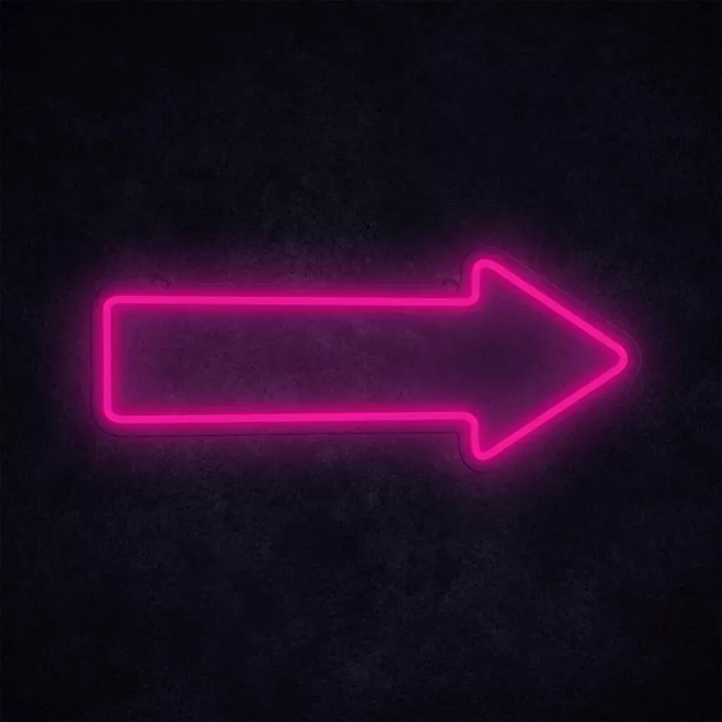 Candeeiro de parede com luzes néon seta MANTA SNL107PK – letreiro de seta LED decorativo rosa