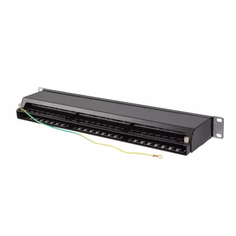 PATCH PANEL 48 PORTAS 1U 19 CAT6A FTP BLINDADO PRETO LANBERG