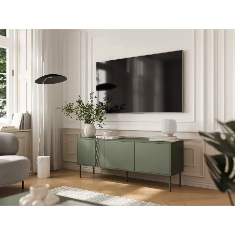 Móvel RTV Cama 3D TRESSE 150x40x55 verde mate
