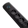 Proteção contra sobretensões Qoltec 50269 preto 5 tomadas AC 230V
