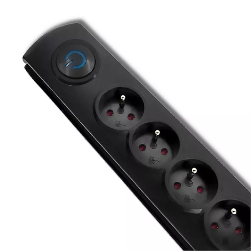 Proteção contra sobretensões Qoltec 50269 preto 5 tomadas AC 230V
