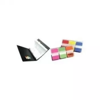3M Post-It marcadores adesivos - 1 bloco - vermelho - amarelo - azul - 22 tiras/cor - 66/distribuidor - azul - vermelho - amarelo - 25,4 mm - 38 mm - 22 folhas