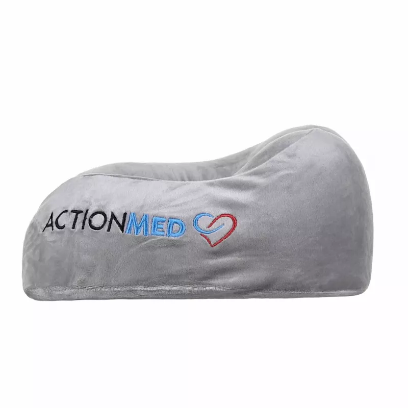 Almofada de viagem ortopédica para pescoço ActionMed PO400AM, enchimento de espuma, cinzento – suporte para pescoço e nuca