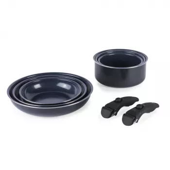 Conjunto de panelas Russell Hobbs RH03321EU7 — 8 peças, antiaderente, apto para máquina de lavar loiça