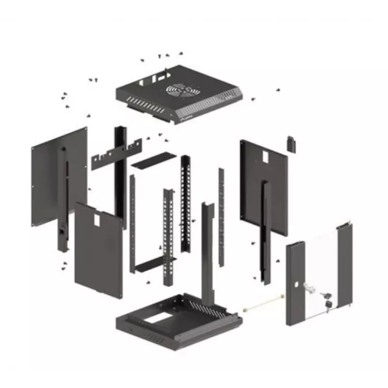Armário rack Lanberg WF11-3309-10B 9U rack de parede preto