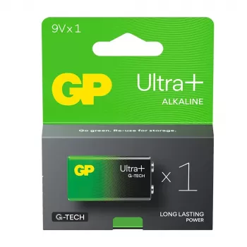 Pilha alcalina 6LR61 9V GP ULTRA+ 1 unid.