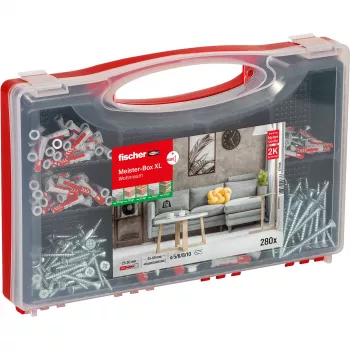 Conjunto de fixação FISCHER Meister-Box XL 210 peças – sortido de buchas, parafusos e elementos de fixação
