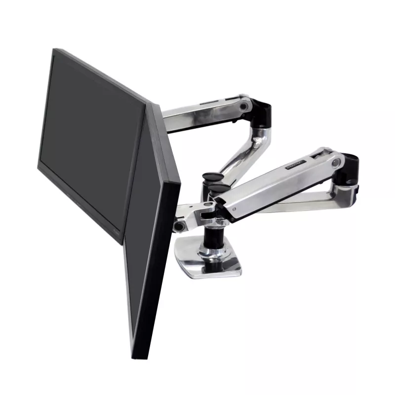 Braço ERGOTRON LX Dual Side-by-Side prateado alumínio polido