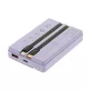 Powerbank portátil Tellur TLL158441, 10000 mAh, cabos USB-C e Lightning integrados, violeta
