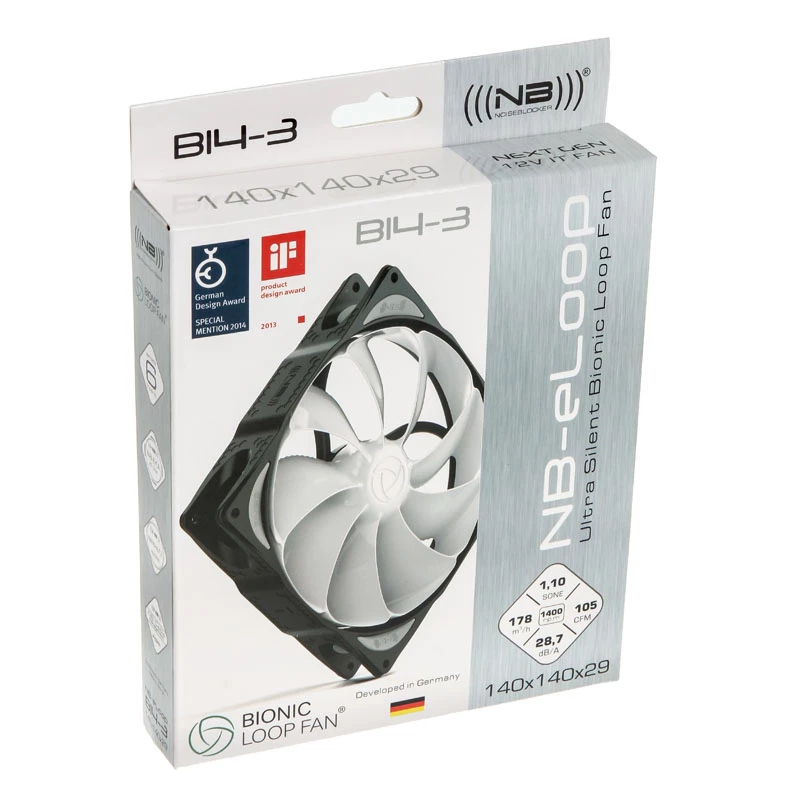 Ventoinha de caixa NOISEBLOCKER B14-3 140 mm - preto