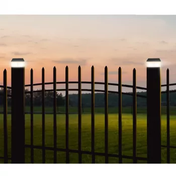 GB128 Lâmpada solar LED para postes de vedação e jardim, Preto - Verde Azul