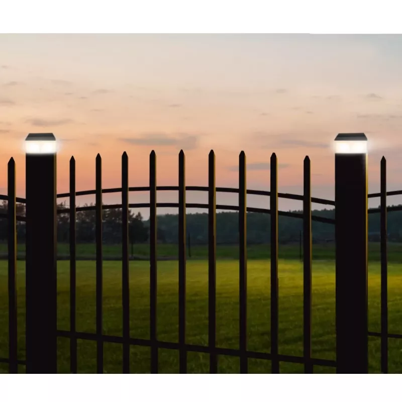 GB128 Lâmpada solar LED para postes de vedação e jardim, Preto - Verde Azul