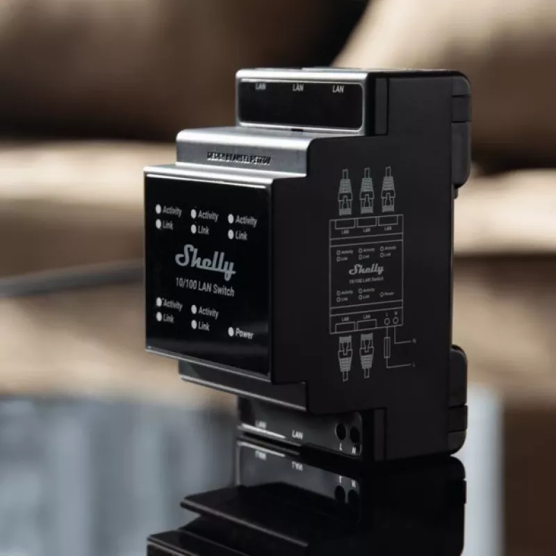 Shelly LAN Switch comutador inteligente, preto, 110-240 V CA, 1 W