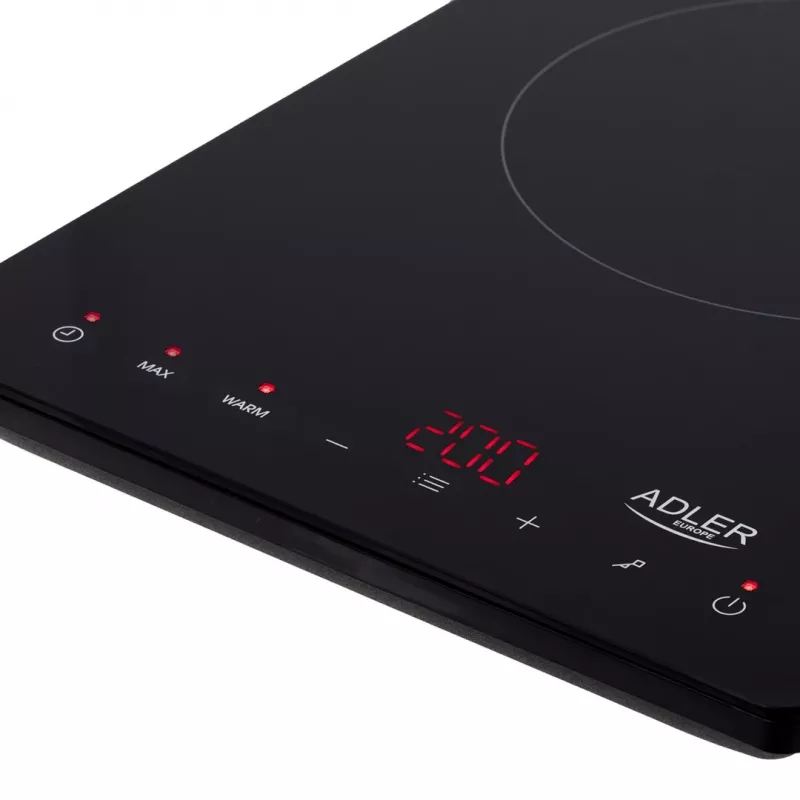 Placa de cozinha Adler AD 6513 Preta Aparelho de mesa 29 cm Zona Placa de indução 1 Zona(s)