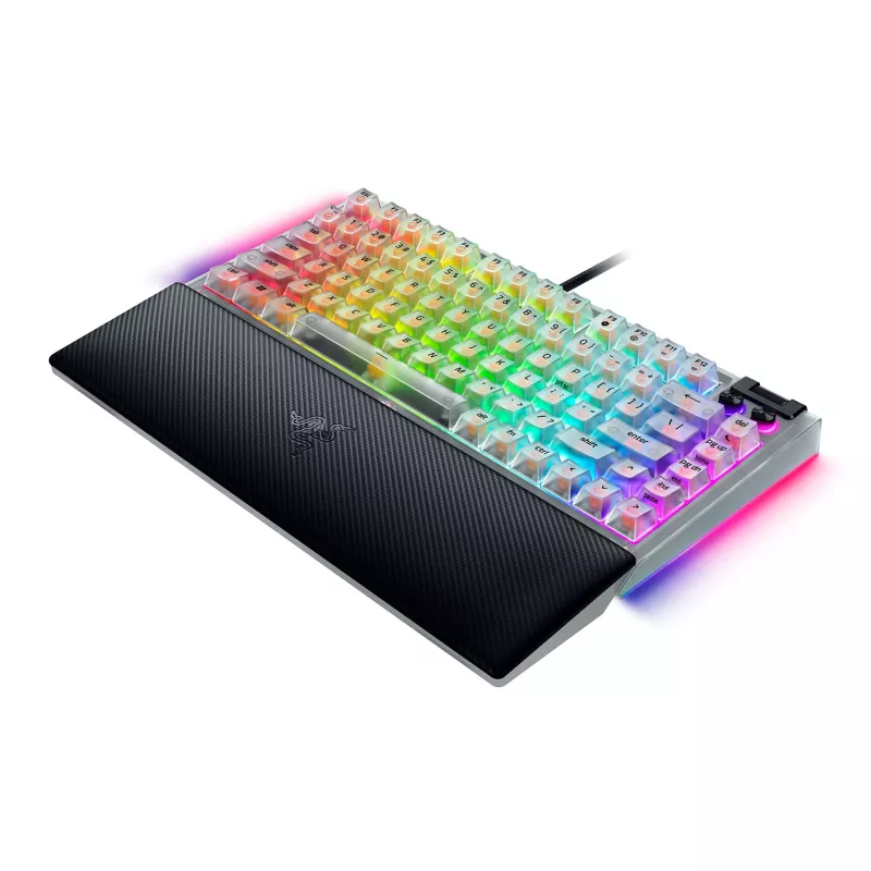 Teclado mecânico gaming hot-swappable Razer | BlackWidow V4 75% | Teclado gaming | Com fios | US | Phantom White Edition | USB Type-C | Razer Mechani