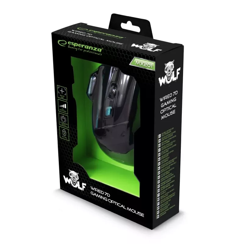 Esperanza EGM201B rato USB Type-A ótico 2400 DPI destro