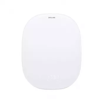 Balança de cozinha eletrónica ZWILLING Enfinigy Prateado Branco — capacidade 10 kg, precisão 1 g, ecrã LCD