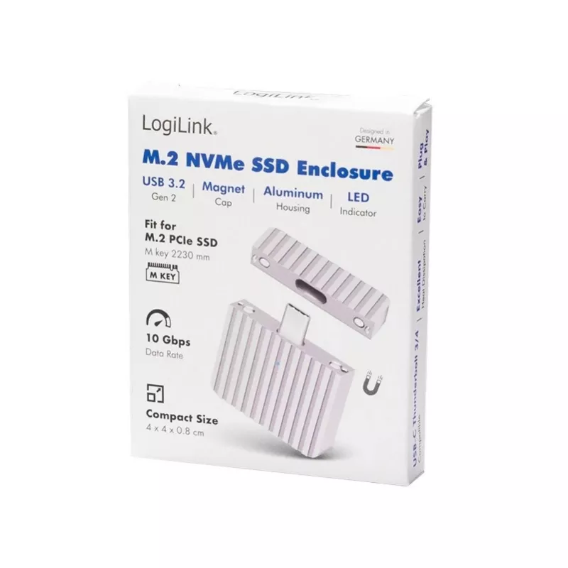 Caixa para SSD USB3.2 Gen2x1 USB-C NVM muito pequena