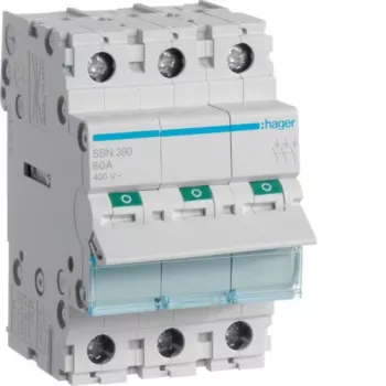 Hager SBN390 interruptor seccionador, 3P 100 A, 3 módulos