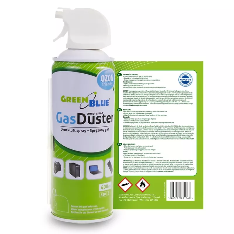 Ar comprimido GreenBlue GB400 400ml Pulverizador de pistola - Spray de pistola